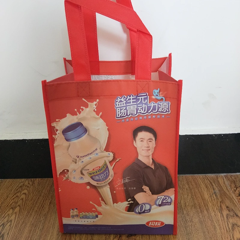 Superior quality wholesale customized red pp non woven shopping bag