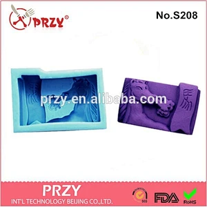 S208 PRZY 2d horse shaped silicone soap mold