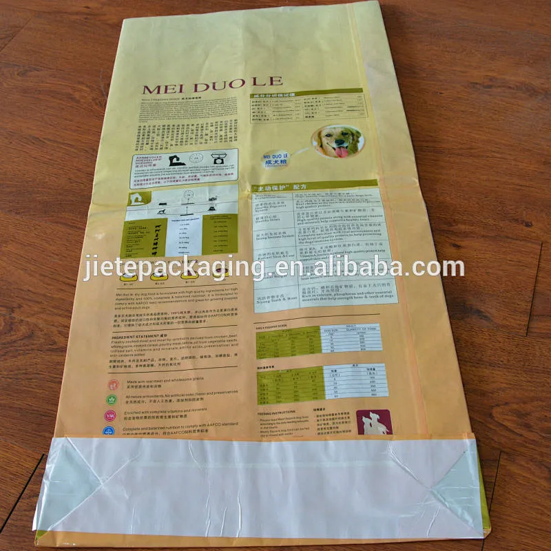 Plastic animal,dog feed bag 15kg pp woven packaging bag