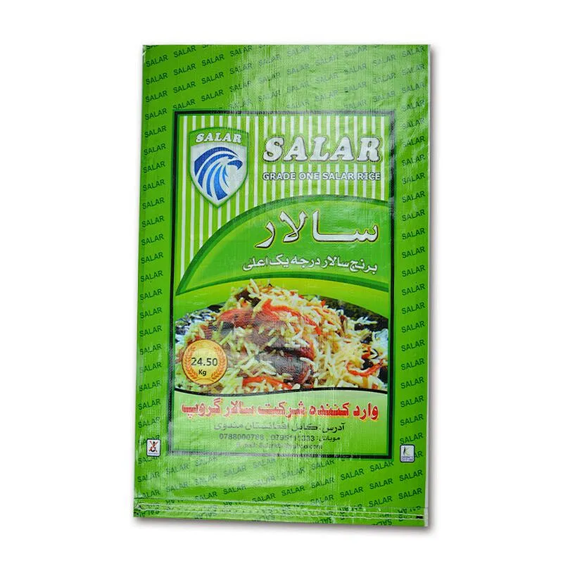 20kg 25kg transparent plastic color printing rice bag for flour, wheat packaging