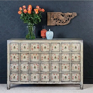 beijing Chinese antique medicine cabinet wood distressed furniture
