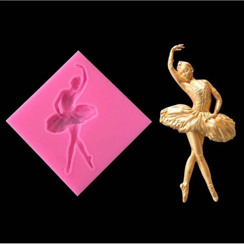 Dancing Ballet Girl Chocolate Cake Fondant Silica Gel Plaster Aromatherapy Decorative Silicone Mould