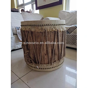 Chinese antique wood drum stool whole drum set for home decor & accessory