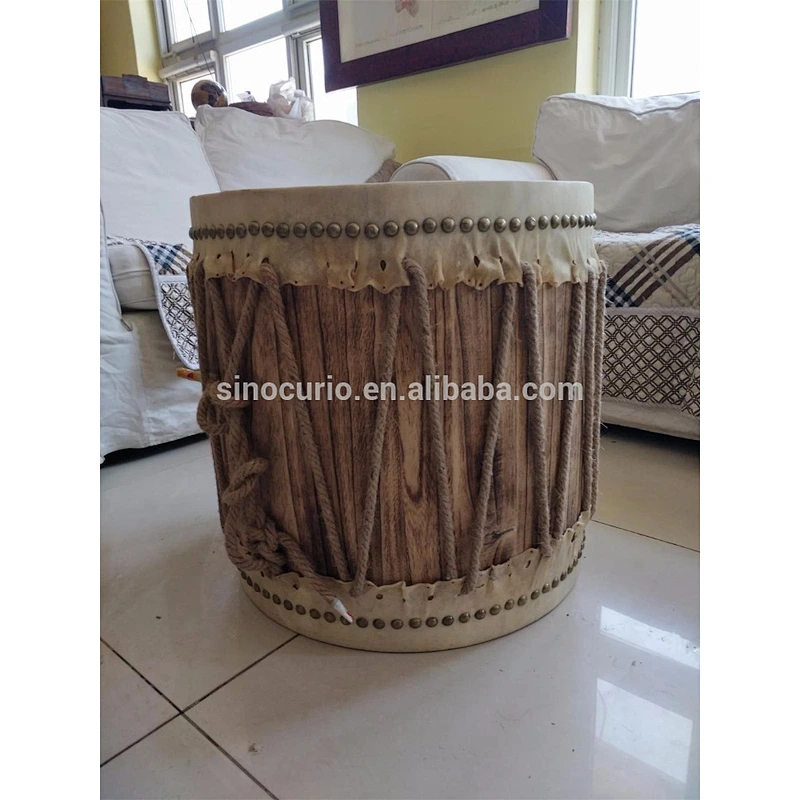 Chinese antique wood drum stool whole drum set for home decor & accessory