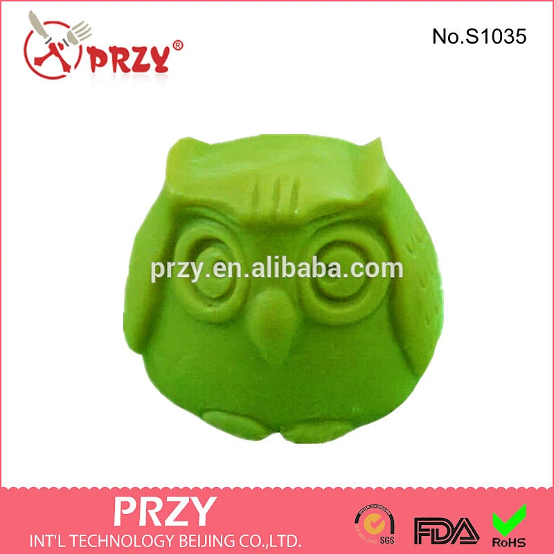 S1035 PRZY silicone owl shaped 3d soap molds