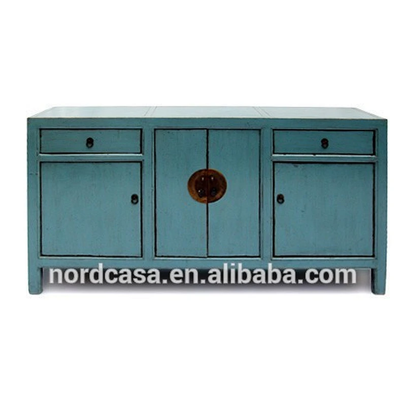Hot Sale Chinese Antique Console Table Furniture 2-Drawer 4-Door TV Table
