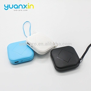 6000mah Plastic Black and White Blue Powder Color Cube Stylish Rechargeable Power Bank