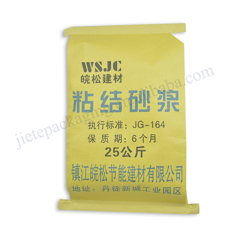 Construction use 25kg kraft paper plastic composite bag for cement,mortar,tile adhesive and wall putty powder