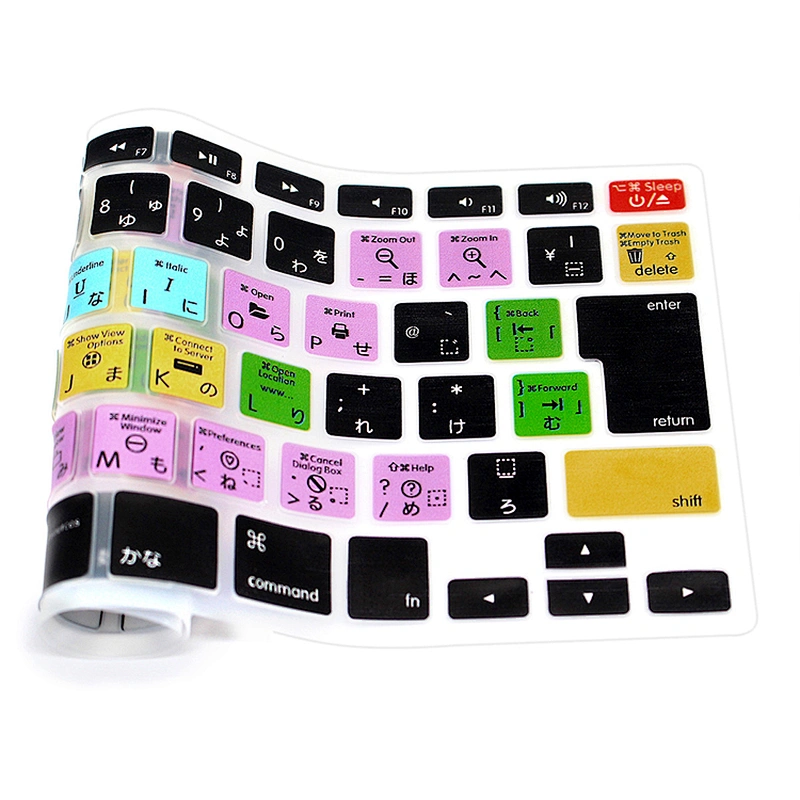 waterproof keyboard protector OSX Shortcut Keyboard Protector for Mac Japanese Laptop Keyboard Skins for macbook pro 13