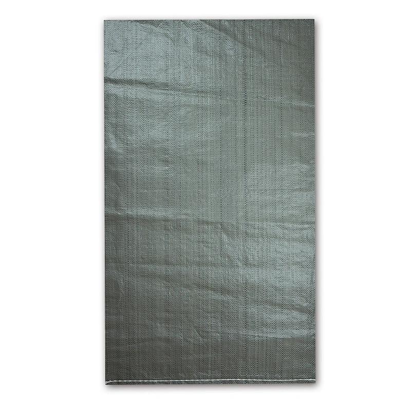 Flat grey plastic pp woven bag for sand, cement,industrial refuse,building waste