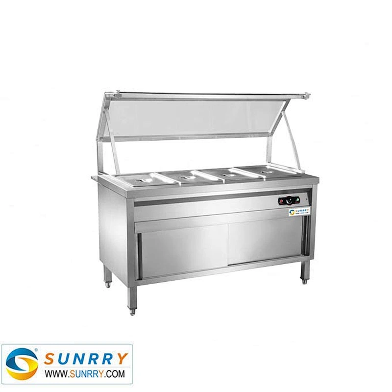 Commercial stainless steel electric 4 pan bain marie warming tray and buffet food warmer