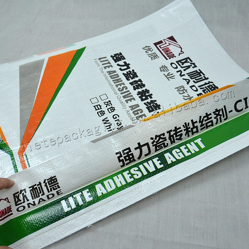 Customized white plastic bopp laminated and printed pp woven cement bag 20kg