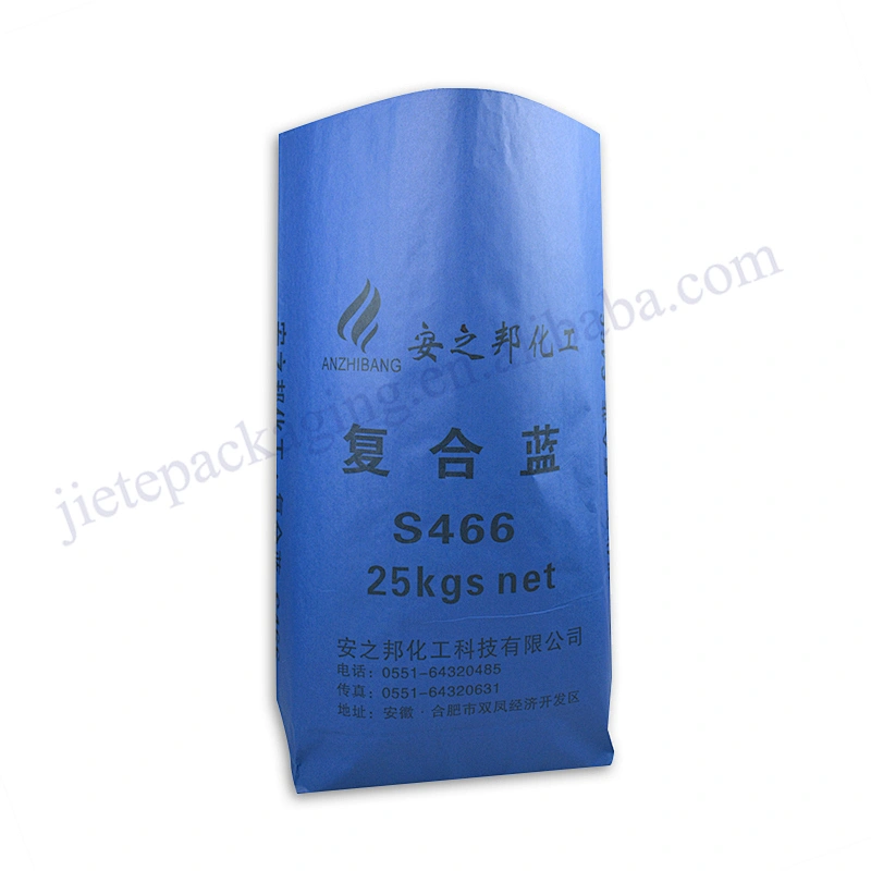 Customized block bottom chemical resistant multilayer kraft paper bag 25kg