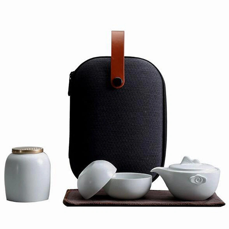 Traditional kungfu teapot black porcelain clay cup for travel sets