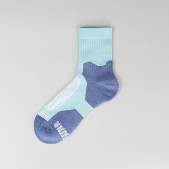 Men's Cotton Half Terry Soft Comfortable Blue Jacquard Casual Sports Running Athletic Crew Wear Resistant Socks