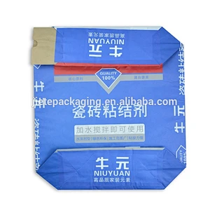 25kg 20kg kraft paper block bottom cement, tile adhesive, putty valve bag