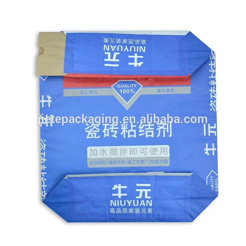 25kg 20kg kraft paper block bottom cement, tile adhesive, putty valve bag