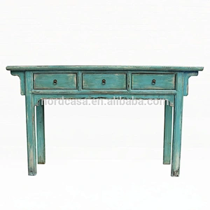 wholesale high glossy recycle pine wood shanny chinese antique style console table