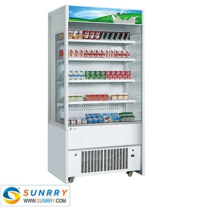 New style commercial supermarket refrigerator glass showcase for food display (SUNRRY SY-SCS1500W)