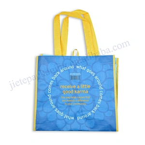 Customized plastic wine bottle bag strong pp woven shopping bag