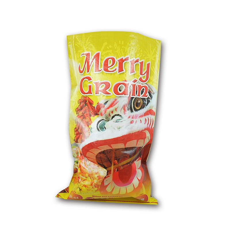 Customized yellow wholesale pp woven bag for rice packaging