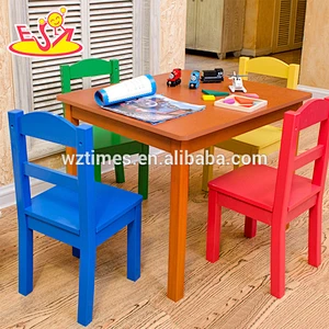 2018 wholesale cheap wooden toddler table and chair set high quality wooden toddler table and chair set W08G208