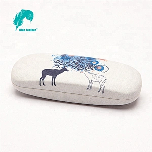 Custom optical eyewear sunglass case with pu leather canvas microfiber material