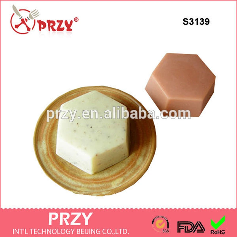 S3139 PRZY silicone mold Hexagon Shape 6 in 1 Silicone Soap Mold