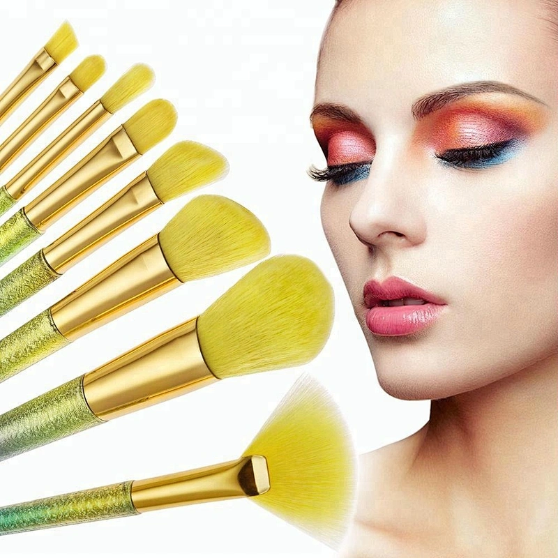 2018 new Glitter customized brushes makeup printed logo 8PCS oem makeup brushes set pretty for sale