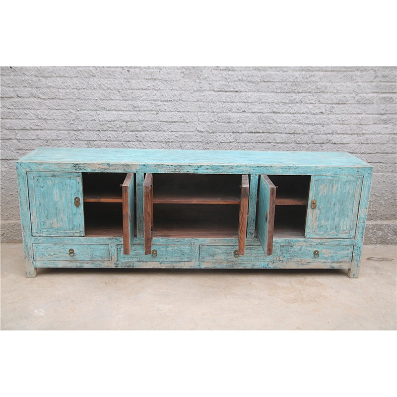 Chinese Antique TV stand& TV sideboard teal finsihes