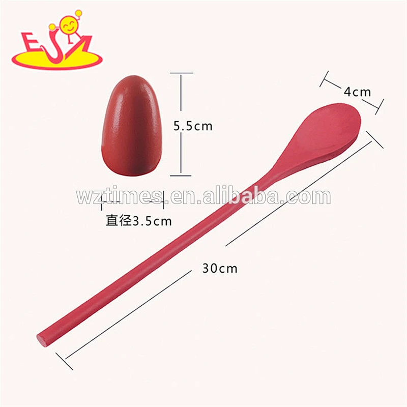 New hottest children activity toys wooden egg and spoon race game for outdoor relay game W01B031