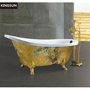 K-8881G Factory Direcet Sale Economical Cheap Acrylic Soaking Tubs With Flower Pattern
