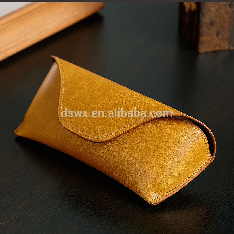 Sunglasses Case Leather Glasses Case with Popper Closure