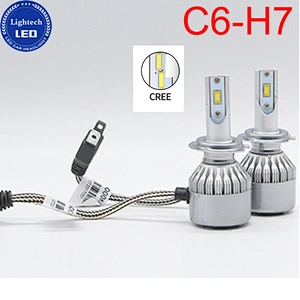 Dual Color C6 Led Headlight 36W COB Headlight Bulb H4 H11 H11/H9/H8 9005/HB3 9006/HB4 H7 LED Headlight Kits