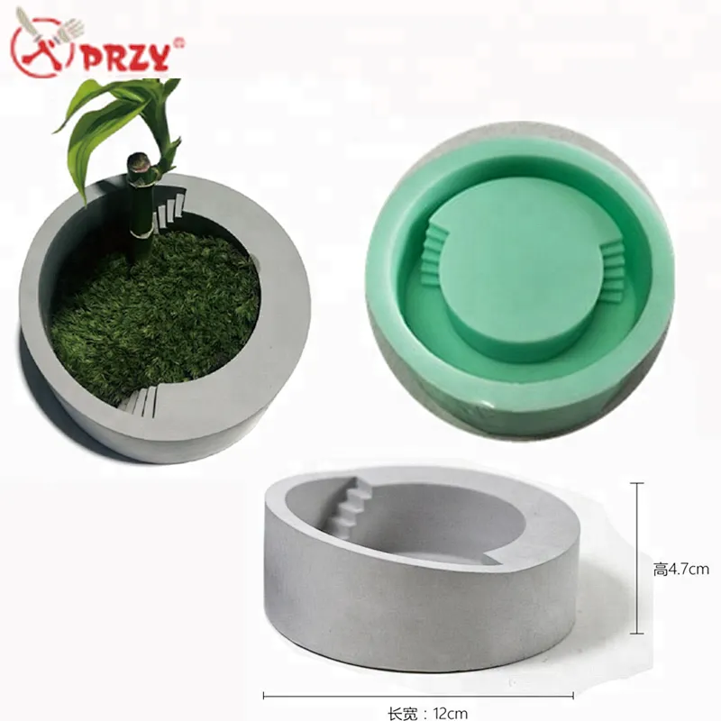 S8103 Stairs shaped Cement Succulents flower pot Molds silicone Home concrete decorations Silicone mold