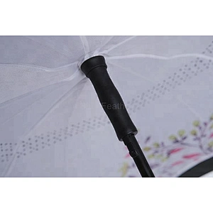 Custom pattern high quality reverse umbrella with rubber handle