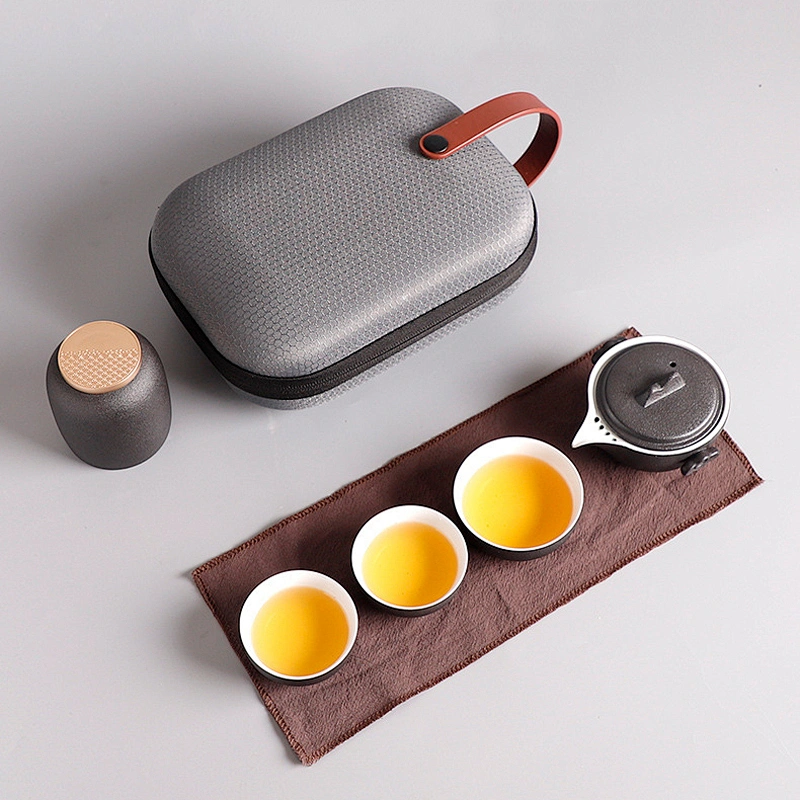 Ancient style pottery teapot cup sets 7-piece porcelain tea cup for kungfu tea