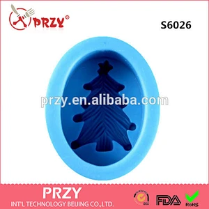 S6026 New design Christmas tree handmade silicone soap mold