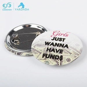 Souvenir badge/ round tin button badges with safety pin for wedding