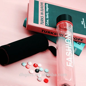 High Quality 320 ml and 420 ml Customized Logo Glass Water Bottle with Sleeve