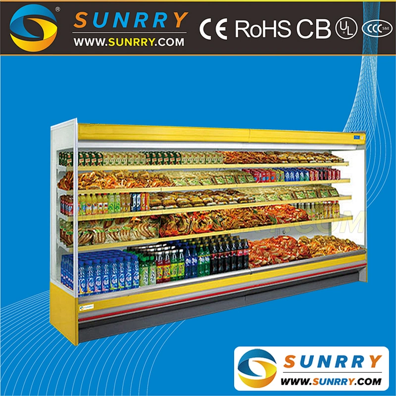 New style upright mini curtain showcase refrigerator for food display in supermarket (SUNRRY SY-SCS2000S)