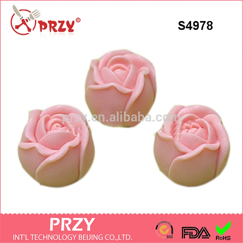 3 cavity Small rose set silicone molds handmade silicone soap mold -S4978