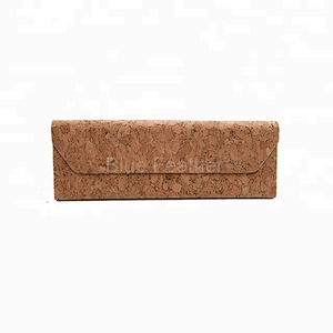 Classic Cork leather folding triangle sunglass optical handmade case