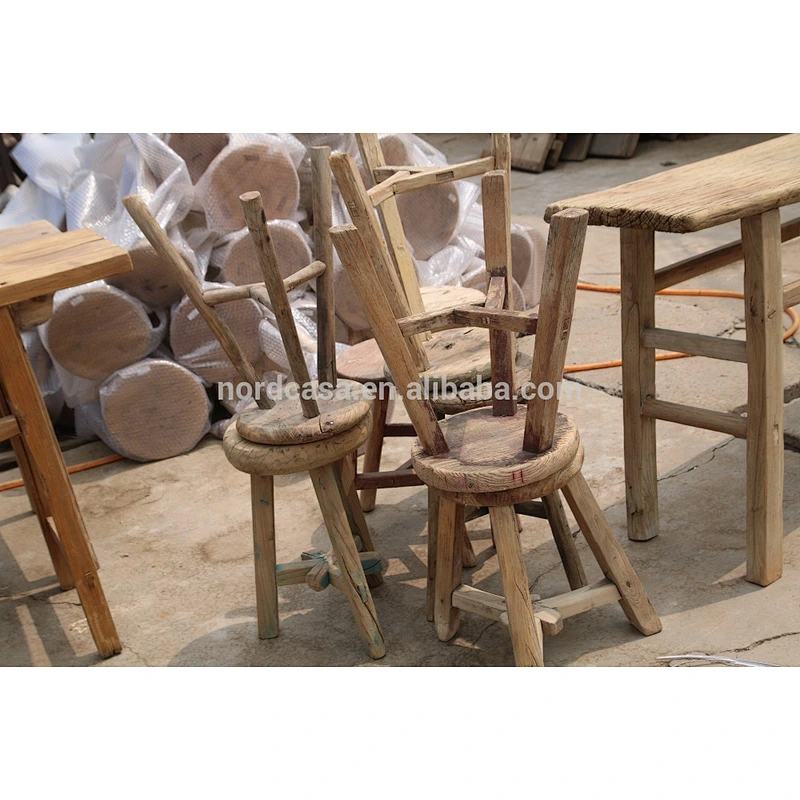 natural old pine Rustic wood stool small round bar stool