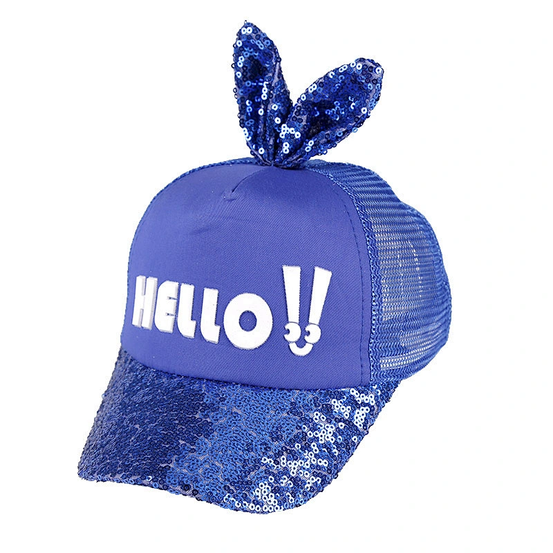 Wholesale kids cute mesh baseball cap hat with rabbit bunny ear