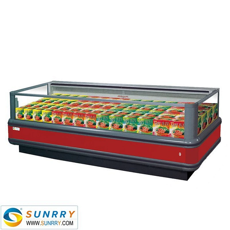 New Design Supermarket Island Freezer Showcase with Air Cooling System