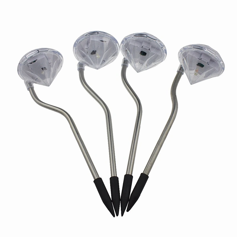 4PCS Solar Lamp for Garden LED Lawn Light Outdoor Lighting Diamond Path Light