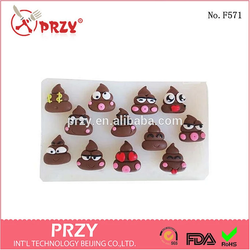 Cartoon poo chocolate silicone mold ,fondant mold , jelly mold