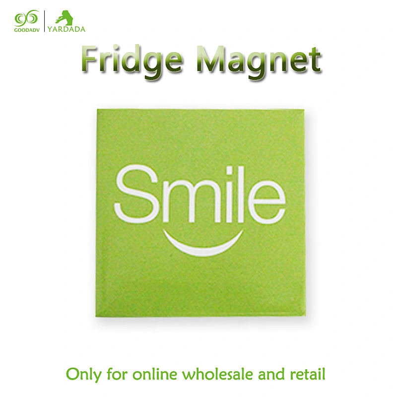 Square Metal Fridge stickers, smiling characters, patterns, personality magnets, high quality eco friendly in stock
