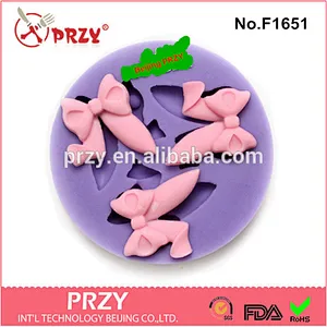 2015 hotsale sugarcraft fondant bowknot shaped silicone molds for cake decorating